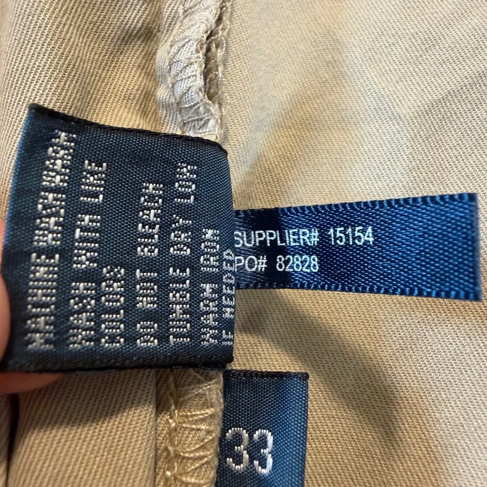 Polo Ralph Lauren Andrew Short Mens 33 Tan Khaki Pleated Cotton Chino Shorts